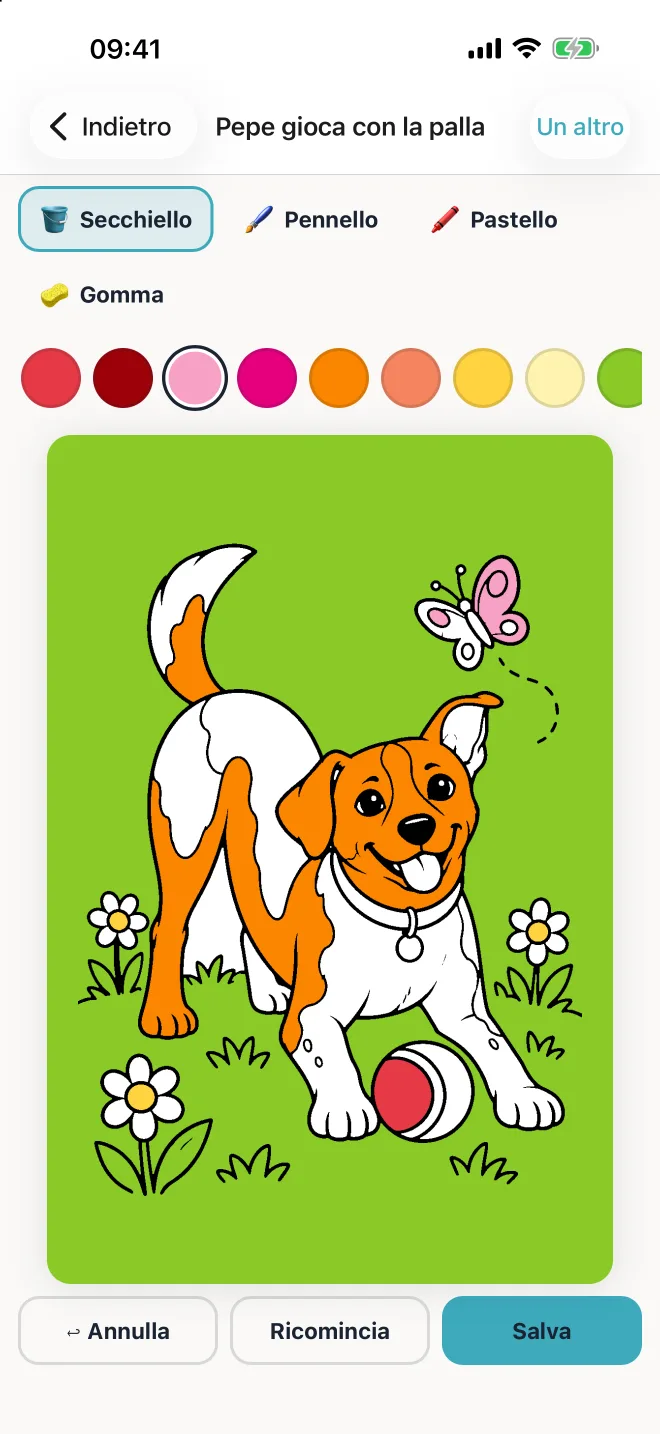 Pet Law su iPhone: un disegno da colorare con il dito